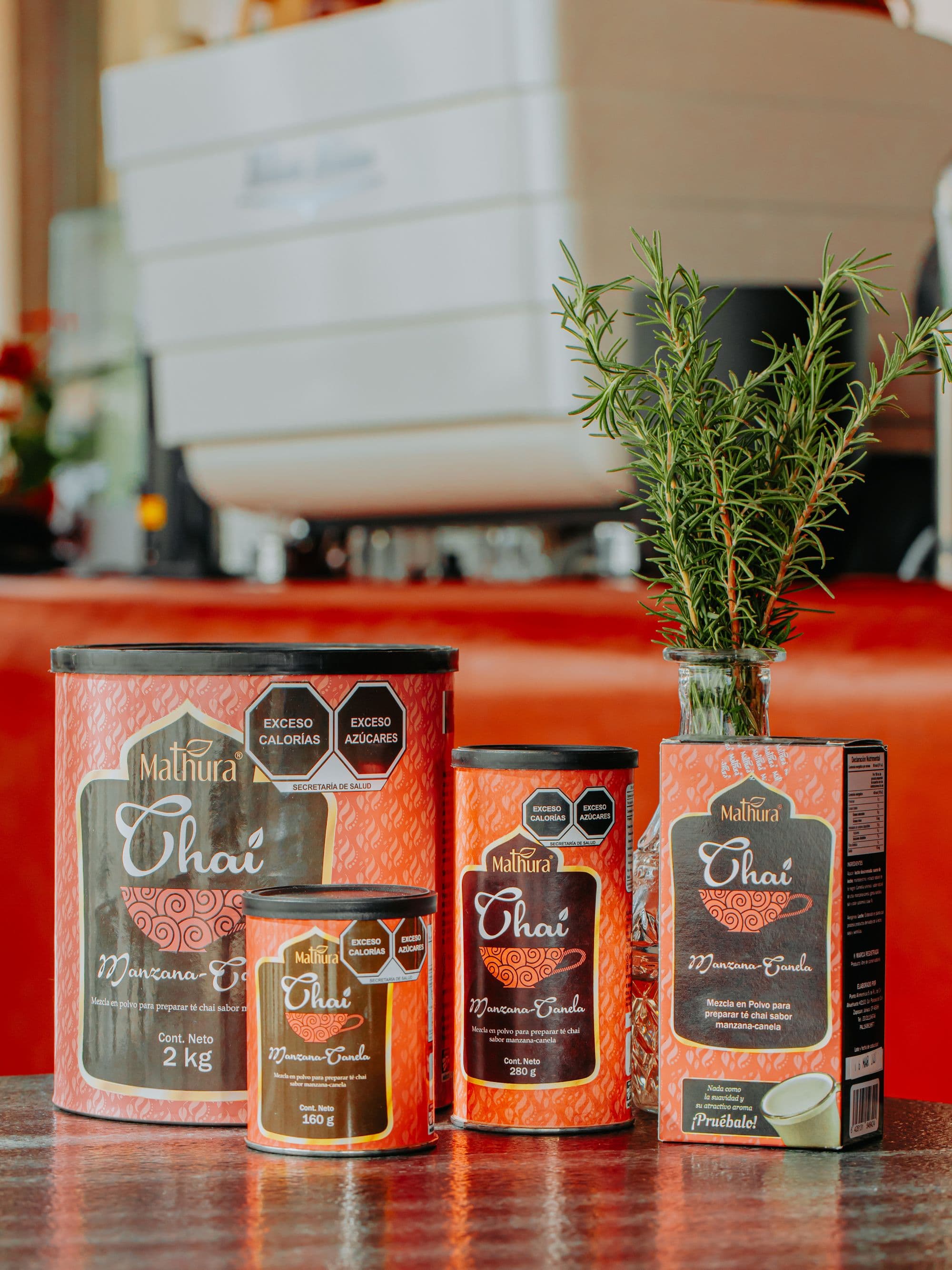 Productos Mathura en cafetería